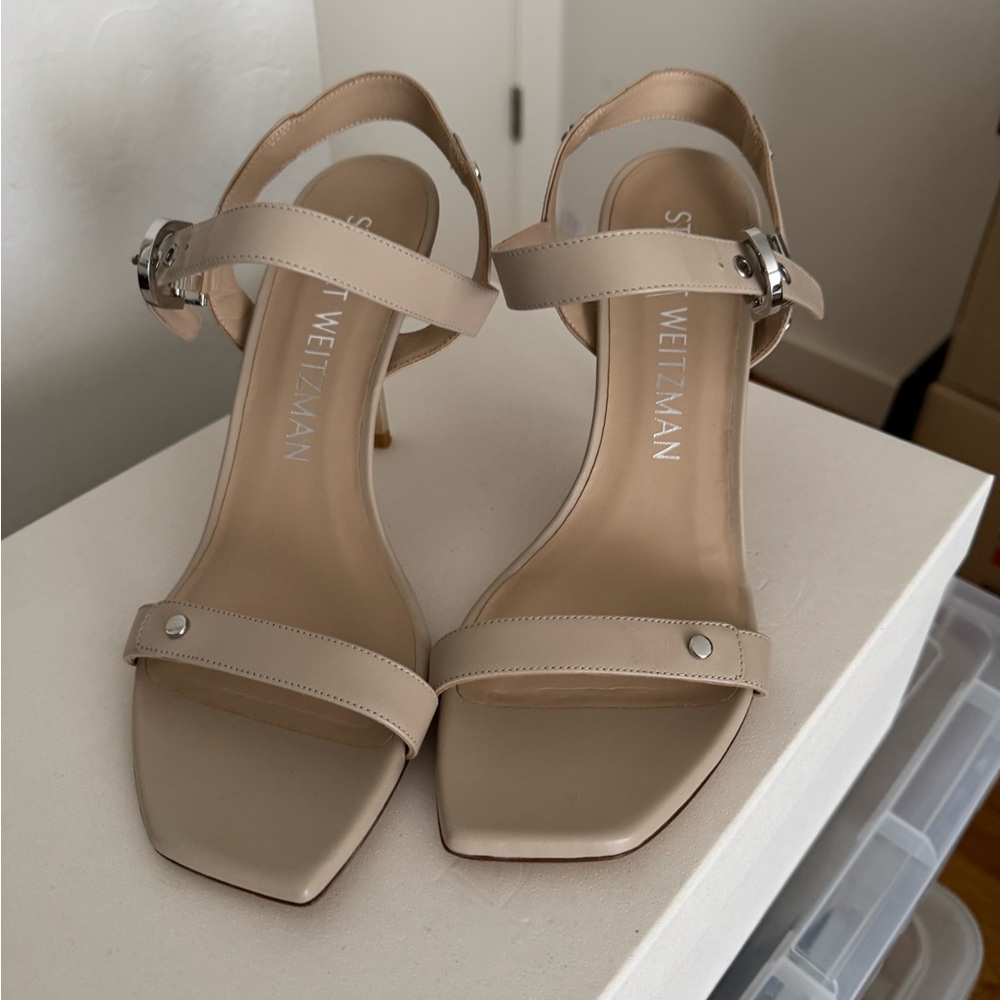 Stuart Weitzman Nude Strappy Heels